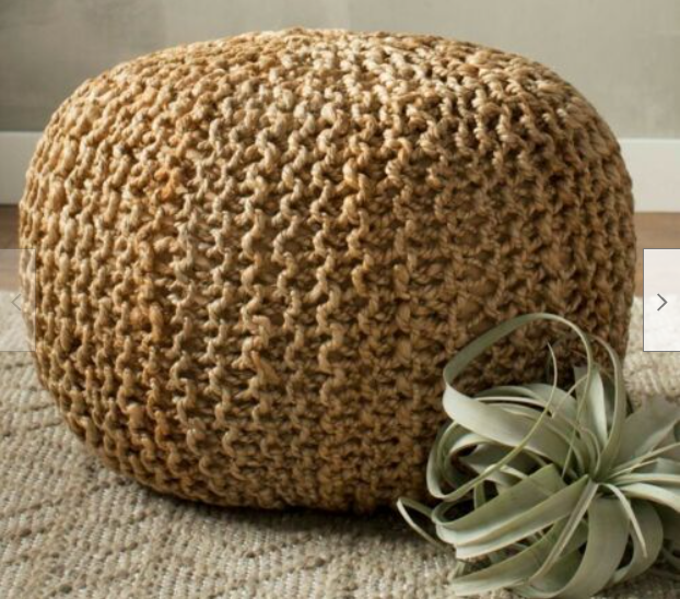 Braided Ottoman Jute Pouffe Footstool Hand Knitted Footrest - Braided Ottoman Jute Pouffe Footstool Hand Knitted Footrest