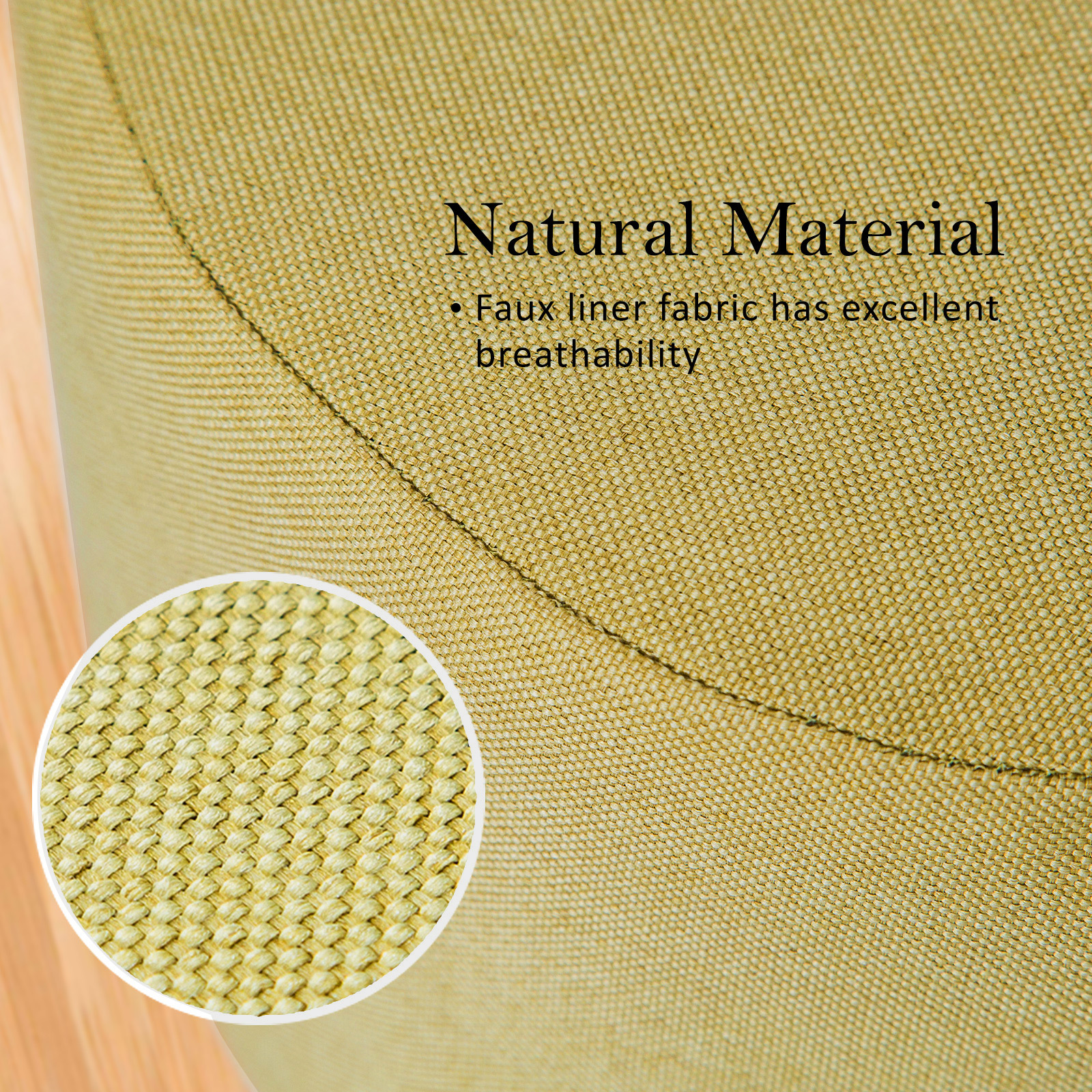 La Bella Mustard Yellow Fabric Ottoman Round Wooden Leg Foot - La Bella Mustard Yellow Fabric Ottoman Round Wooden Leg Foot