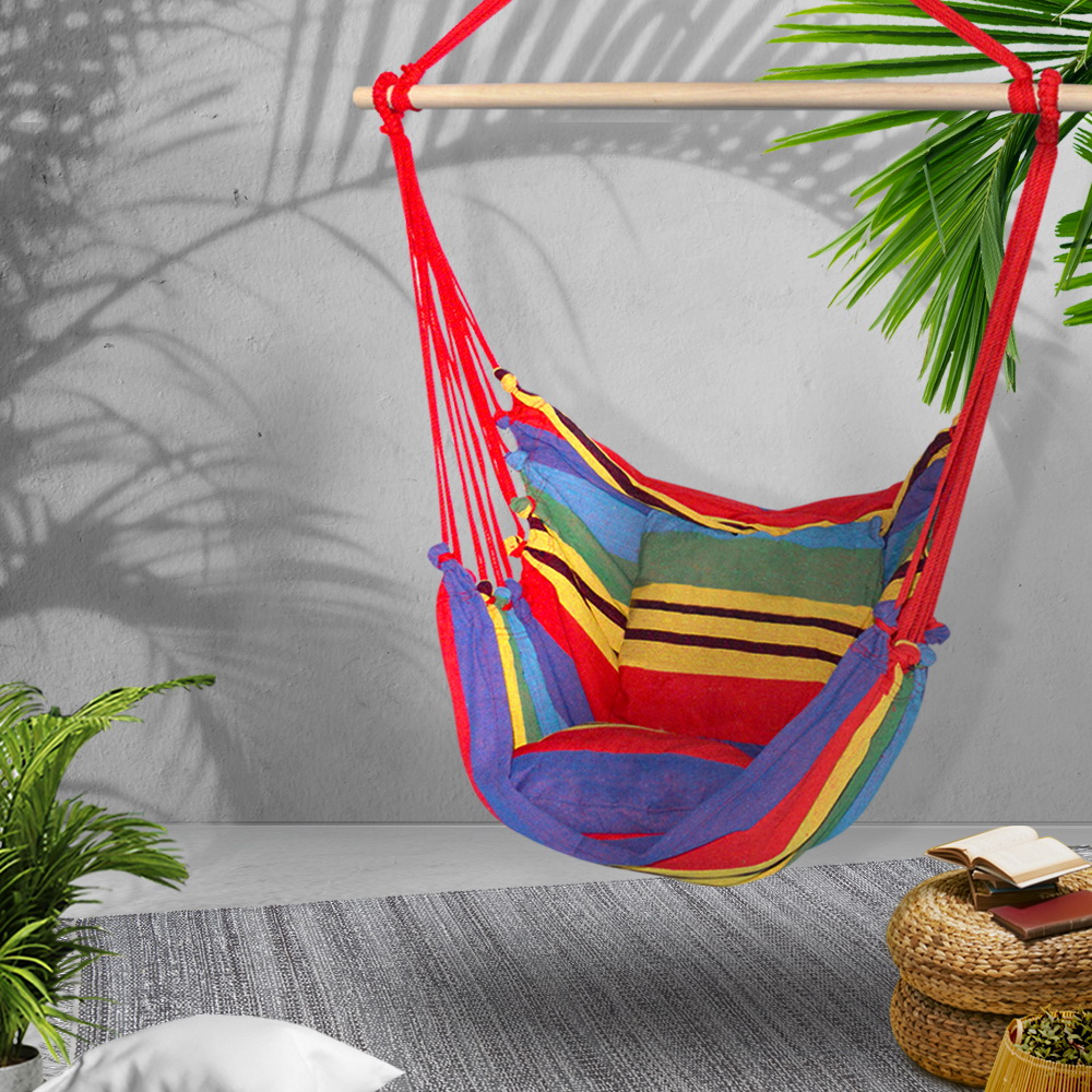 Gardeon Hammock Chair Outdoor Camping Hanging Hammocks Cushi - Gardeon Hammock Chair Outdoor Camping Hanging Hammocks Cushi