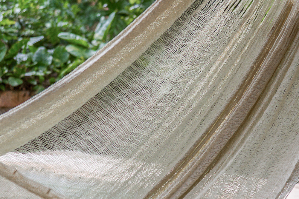 Mayan Legacy King Size Super Nylon Mexican Hammock in Cream - Mayan Legacy King Size Super Nylon Mexican Hammock in Cream